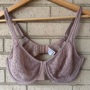 Wacoal All Edge Lace Lined Underwire Bra Mauve 855341 34D